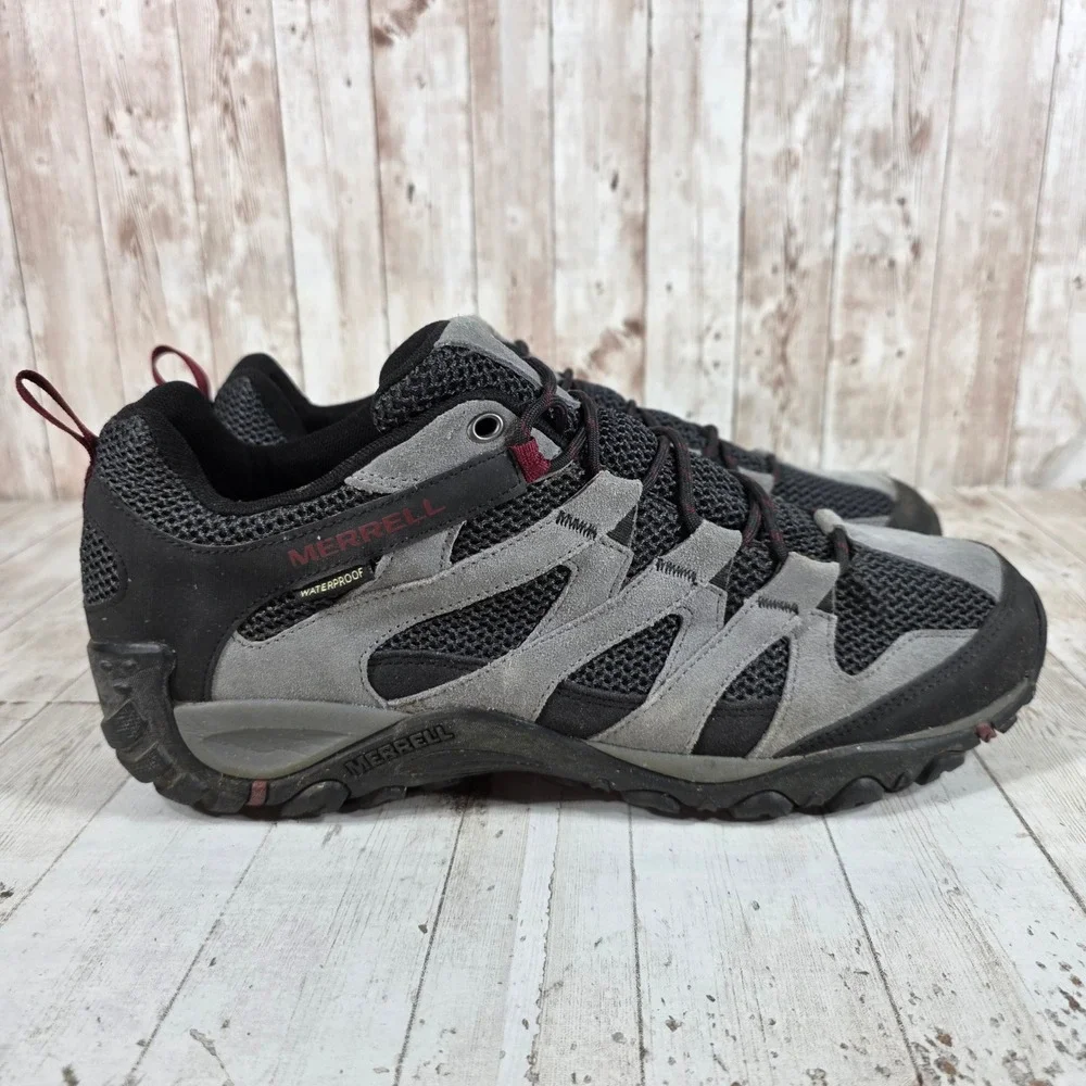 Merrell Alverstone Waterproof Hiking Shoes Black Grey Red J84279W Mens 13 W